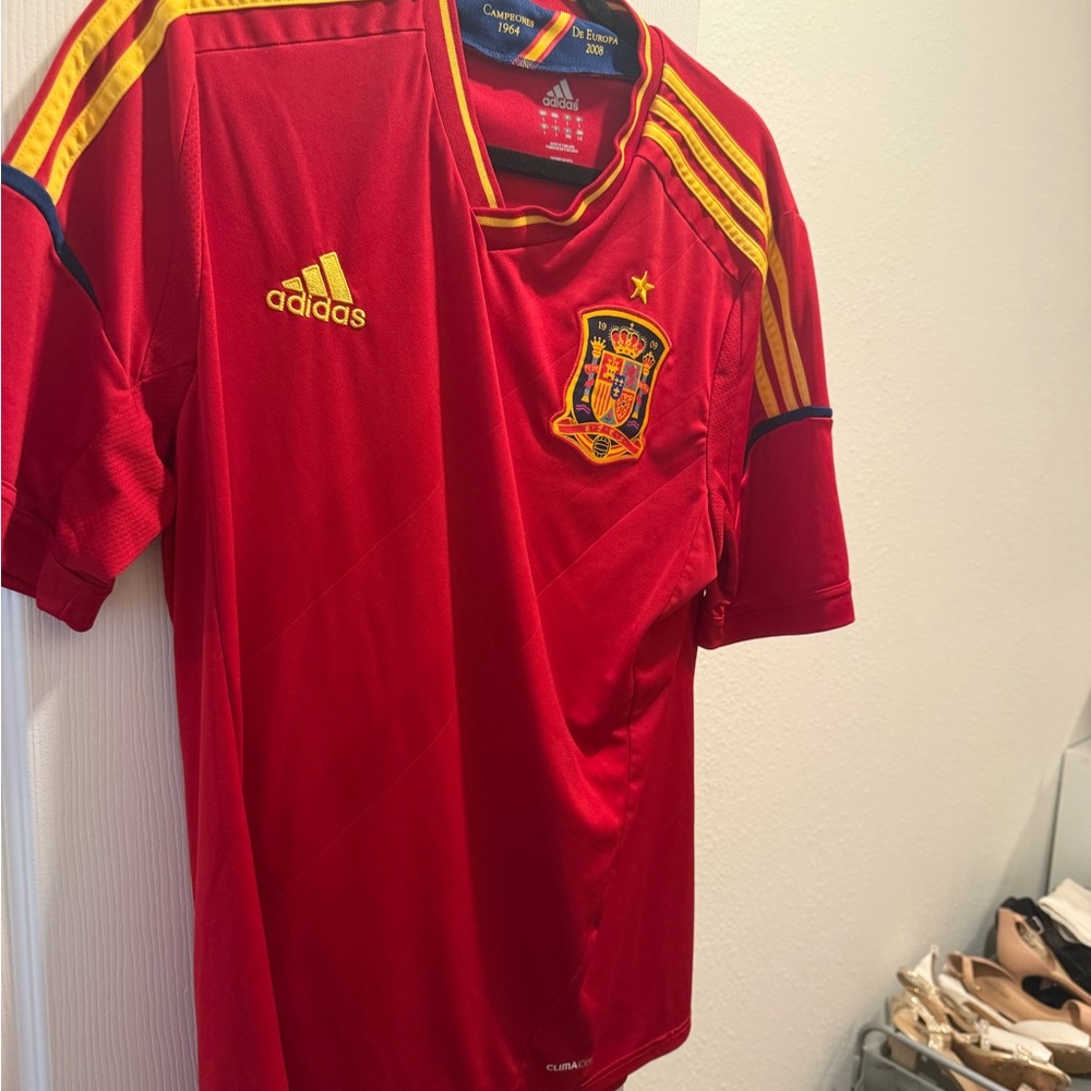 Adidas Red and Yellow Spain Soccer Jersey